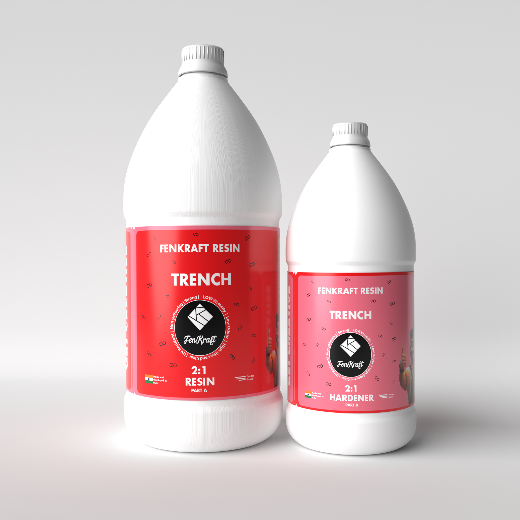 Fenkraft Resin Trench: 3 Inch Deep Pour Epoxy Resin for River Tables